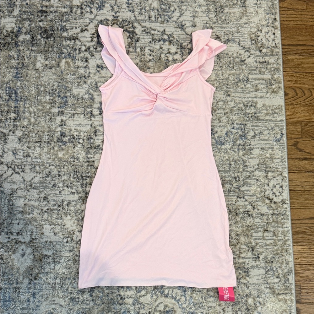 Pink Ruffle Sleeve Dress